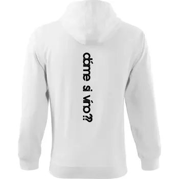 Pánská mikina Dáme si víno? - Mikina s kapucí na zip trendy zipper - S ( Bílá )