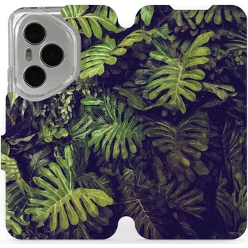 Pouzdro na mobilní telefon Flipové pouzdro Mobiwear - Honor 400 Pro - V136P Zelená stěna z listů (Knížkové flip pouzdro, obal, kryt na mobil Honor 400 Pro - V136P Zelená stěna z listů, materiál Umělá kůže + TPU - ochrana 360°, stojánek, silikonová vanička, magnetické zavírání)