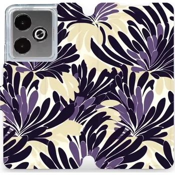 Pouzdro na mobilní telefon Flipové pouzdro Mobiwear - Realme GT 7T - VA47S Fialová flóra (Knížkové flip pouzdro, obal, kryt na mobil Realme GT 7T - VA47S Fialová flóra, materiál Umělá kůže + TPU - ochrana 360°, stojánek, silikonová vanička, magnetické zavírání)