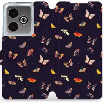 Pouzdro na mobilní telefon Flipové pouzdro Mobiwear - Realme GT 7T - VP78S Barevní motýlci (Knížkové flip pouzdro, obal, kryt na mobil Realme GT 7T - VP78S Barevní motýlci, materiál Umělá kůže + TPU - ochrana 360°, stojánek, silikonová vanička, magnetické zavírání)