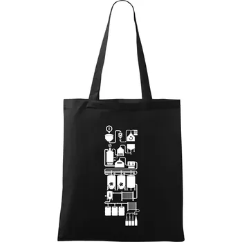 Nákupní taška Příběh piva - Taška bavlněná - 42 x 38 cm ( Černá )