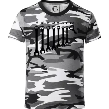 Chlapecké tričko Opravář piva - Dětské maskáčové triko - 146 cm/10 let ( Šedý maskáč )