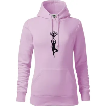 Dámská mikina Yoga strom - Mikina dámská Cape s kapucí - XS ( Orchid )