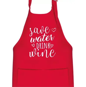 Kuchyňská zástěra Save water drink wine - Dětská zástěra na vaření - Univerzální velikost ( Červená )