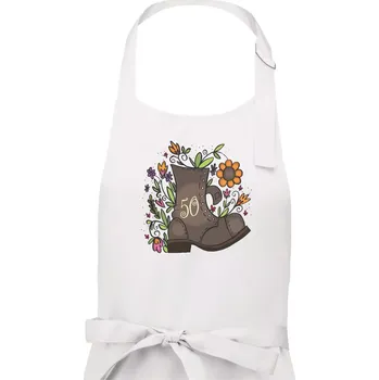 Kuchyňská zástěra Stará bota 50 - Pánská zástěra na vaření - Univerzální velikost ( Bílá )