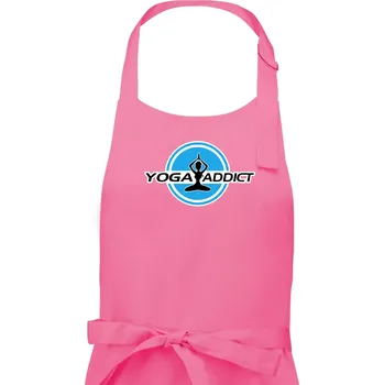 Kuchyňská zástěra Yoga addict - Dámská zástěra na vaření - Univerzální velikost ( Růžová )