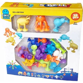 ostatní stavebnice Silikonové stavební Stavebnice přísavky 59 dílů