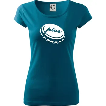 Pivo zátka - Dámské triko Pure - XL ( Petrolejová )