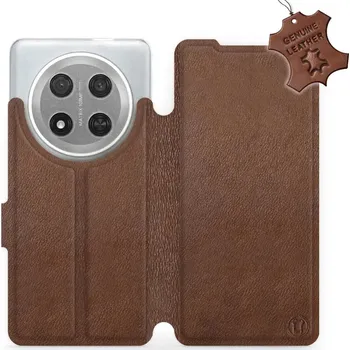 Pouzdro na mobilní telefon Kožené flip pouzdro Mobiwear - Honor Magic7 Lite 5G - Hnědé (Kožené knížkové pouzdro, obal, kryt na mobil Honor Magic7 Lite 5G, Hnědé, materiál Genuine Leather, ochrana 360°, stojánek, silikonová vanička, magnetické zavírání)