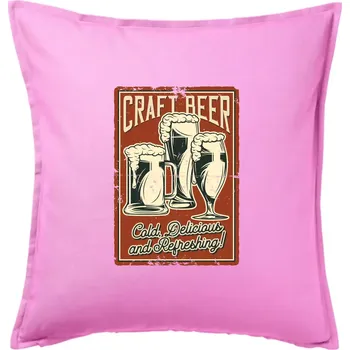 Polštář Craft beer - Polštář 50x50 - 50x50 - Pouze potah ( Růžová )