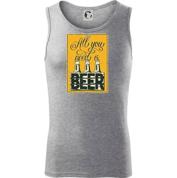 All you need is beer - Tílko pánské Core - 2XL ( Tmavě šedý melír )