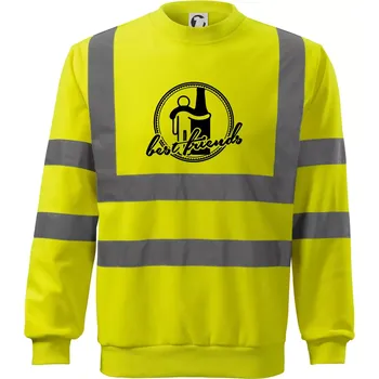 Pánská mikina Best friends pivo - Reflexní mikina - L ( Neonově žlutá )