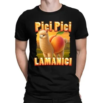 Žertovný předmět Pici pici lamanici - lama broskev - Italian Brainrot - pánské tričko s potiskem- Tričkový.cz