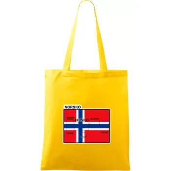 Norsko vlajka další státy - Taška bavlněná - 42 x 38 cm ( Žlutá )
