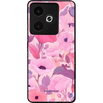 Pouzdro na mobilní telefon Lesklý kryt Mobiwear Glossy - Realme GT 7 - GP74G Růžové květy snů (Prémiové lesklé pouzdro, obal, kryt Mobiwear Glossy na mobil Realme GT 7 - GP74G Růžové květy snů, materiál Plast + TPU silikon - krytí po všech stranách, neošoupatelný potisk, tenké)