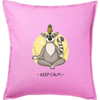 Polštář Yoga - keep calm kreslený - Polštář 50x50 - 50x50 - Pouze potah ( Růžová )