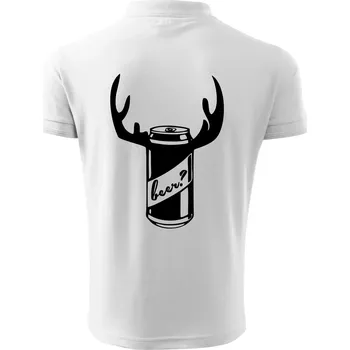 Pánská košile Pivo plechovka - Polokošile pánská Pique Polo 203 - 5XL ( Bílá )