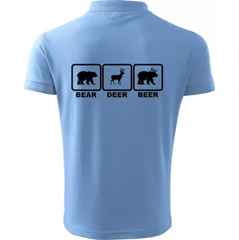 Pánská košile Bear - Deer - Beer - Polokošile pánská Pique Polo 203 - 5XL ( Pyžamově světlá modrá )