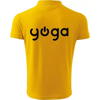 Pánská košile Power yoga logo - Polokošile pánská Pique Polo 203 - 4XL ( Žlutá )
