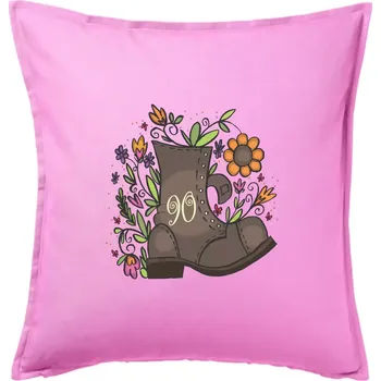 Polštář Stará bota 90 - Polštář 50x50 - 50x50 - Pouze potah ( Růžová )