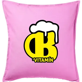 Polštář Pivo vitamín B - Polštář 50x50 - 50x50 - Pouze potah ( Růžová )