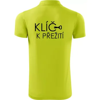 Pánská košile Klíč k přežití otvírák - Polokošile Victory sportovní (dresovina) - L ( Limetková )