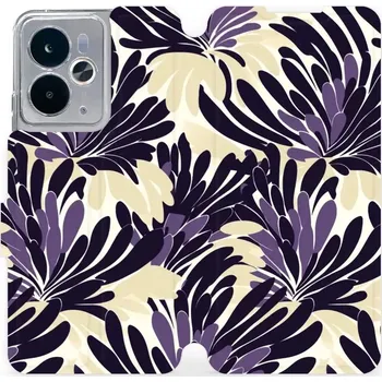 Pouzdro na mobilní telefon Flipové pouzdro Mobiwear - Realme 14T 5G - VA47S Fialová flóra (Knížkové flip pouzdro, obal, kryt na mobil Realme 14T 5G - VA47S Fialová flóra, materiál Umělá kůže + TPU - ochrana 360°, stojánek, silikonová vanička, magnetické zavírání)