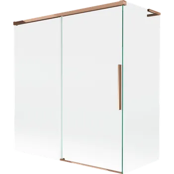 Vanová zástěna Mexen Rox L vanová zástěna dvoukřídlá posuvná 150 + 70 x 150 cm, transparentní, růžové zlato - 8C9L-150-070-60-00 Vanové zástěny