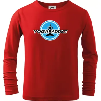 Chlapecké tričko Yoga addict - Triko dětské Long Sleeve - 122 cm/6 let ( Červená )
