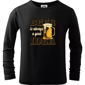 Chlapecké tričko Beer idea - Triko dětské Long Sleeve - 146 cm/10 let ( Černá )