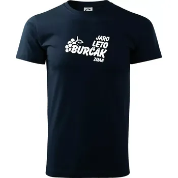 Jaro, léto, burčák, zima - Triko extra velké (5-8XL) - 8XL ( Námořní modrá (velmi tmavá - téměř černá) )