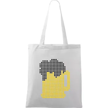 Pivo pixel - Taška bavlněná - 42 x 38 cm ( Bílá )