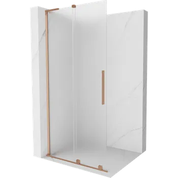 Mexen Velar L posuvná sprchová stěna Walk-in 120 x 200 cm, matné sklo 8 mm, kartáčovaná měď - 871-120-003-33-65 Sprchové stěny