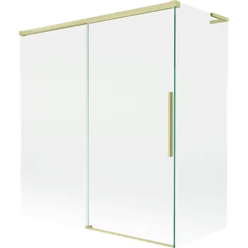 Vanová zástěna Mexen Rox L vanová zástěna 2křídlá posuvná 150 + 70 x 150 cm, transparentní, zlatá kartáčovaná - 8C9L-150-070-55-00 Vanové zástěny