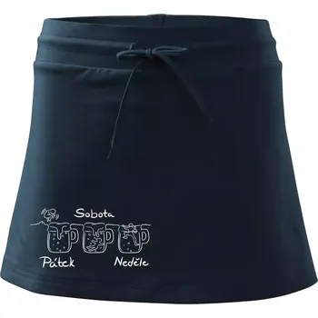 Dámská sukně Pátek sobota neděle pivo - Sportovní sukně - two in one - M ( Námořní modrá (velmi tmavá - téměř černá) )