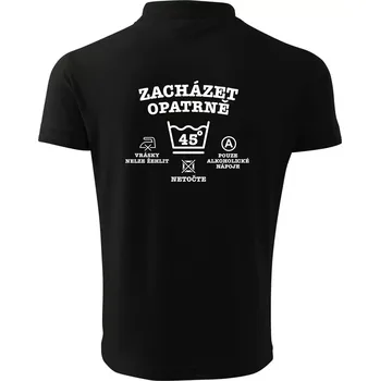 Pánská košile Zacházet opatrně 45 - Polokošile pánská Pique Polo 203 - 5XL ( Černá )