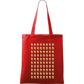 Nákupní taška Narozeniny - 80x pivo - Taška bavlněná - 42 x 38 cm ( Červená )
