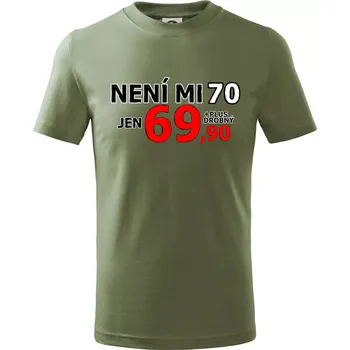 Není mi 70 - Tričko dětské bavlněné - 134 cm/8 let ( Khaki )