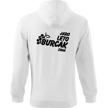 Pánská mikina Jaro, léto, burčák, zima - Mikina s kapucí na zip trendy zipper - M ( Bílá )