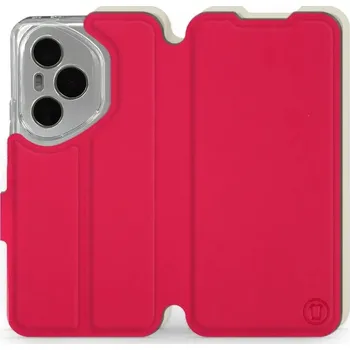 Pouzdro na mobilní telefon Flipové pouzdro Mobiwear Semiš - Honor 400 Pro - Rudé & Béžové (Knížkové semišové flip pouzdro, obal, kryt na mobil Honor 400 Pro - Rudé & Béžové, materiál semiš + TPU, ochrana 360°, stojánek, silikonová vanička, magnetické zavírání)