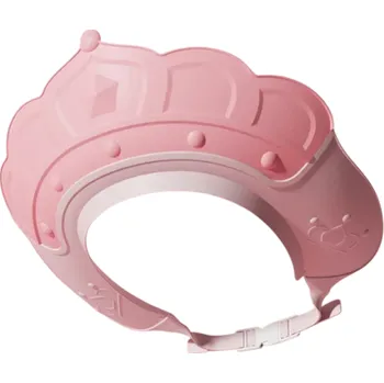 Nafukovací kruh Silikonový kšilt na mytí vlasů ve tvaru korunky pro děti a novorozence Ochrana očí při koupání Nastavitelná velikost růžová