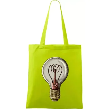 Retro žárovka - Taška bavlněná - 42 x 38 cm ( Limetková )