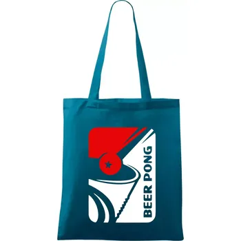 Nákupní taška Beer pong - Taška bavlněná - 42 x 38 cm ( Petrolejová )