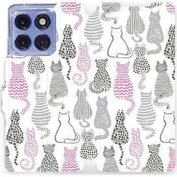 Pouzdro na mobilní telefon Flipové pouzdro Mobiwear - Motorola Edge 60 Pro - MX01S Kočičí zádíčka (Knížkové flip pouzdro, obal, kryt na mobil Motorola Edge 60 Pro - MX01S Kočičí zádíčka, materiál Umělá kůže + TPU - ochrana 360°, stojánek, silikonová vanička, magnetické zavírání)