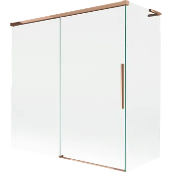 Vanová zástěna Mexen Rox L vanová zástěna 2křídlová posuvná 160 + 70 x 150 cm, transparentní, růžové zlato - 8C9L-160-070-60-00 Vanové zástěny