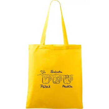 Pátek sobota neděle pivo - Taška bavlněná - 42 x 38 cm ( Žlutá )