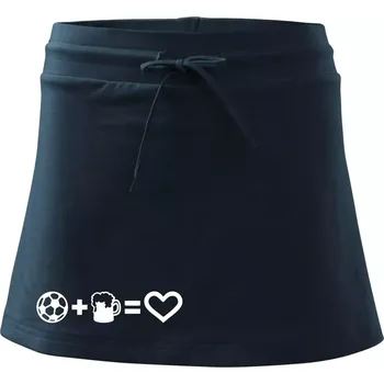 Dámská sukně Míč, pivo, srdce - Sportovní sukně - two in one - XS ( Námořní modrá (velmi tmavá - téměř černá) )