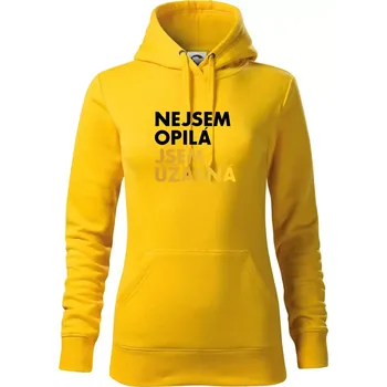 Dámská mikina Nejsem opilý jsem úžasná - Mikina dámská Cape s kapucí - S ( Žlutá )