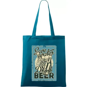 Save water drink beer poster - Taška bavlněná - 42 x 38 cm ( Petrolejová )