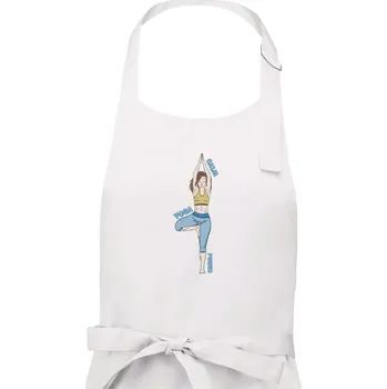 Kuchyňská zástěra Calm yoga power (Radek Pilař ART) - Dámská zástěra na vaření - Univerzální velikost ( Bílá )